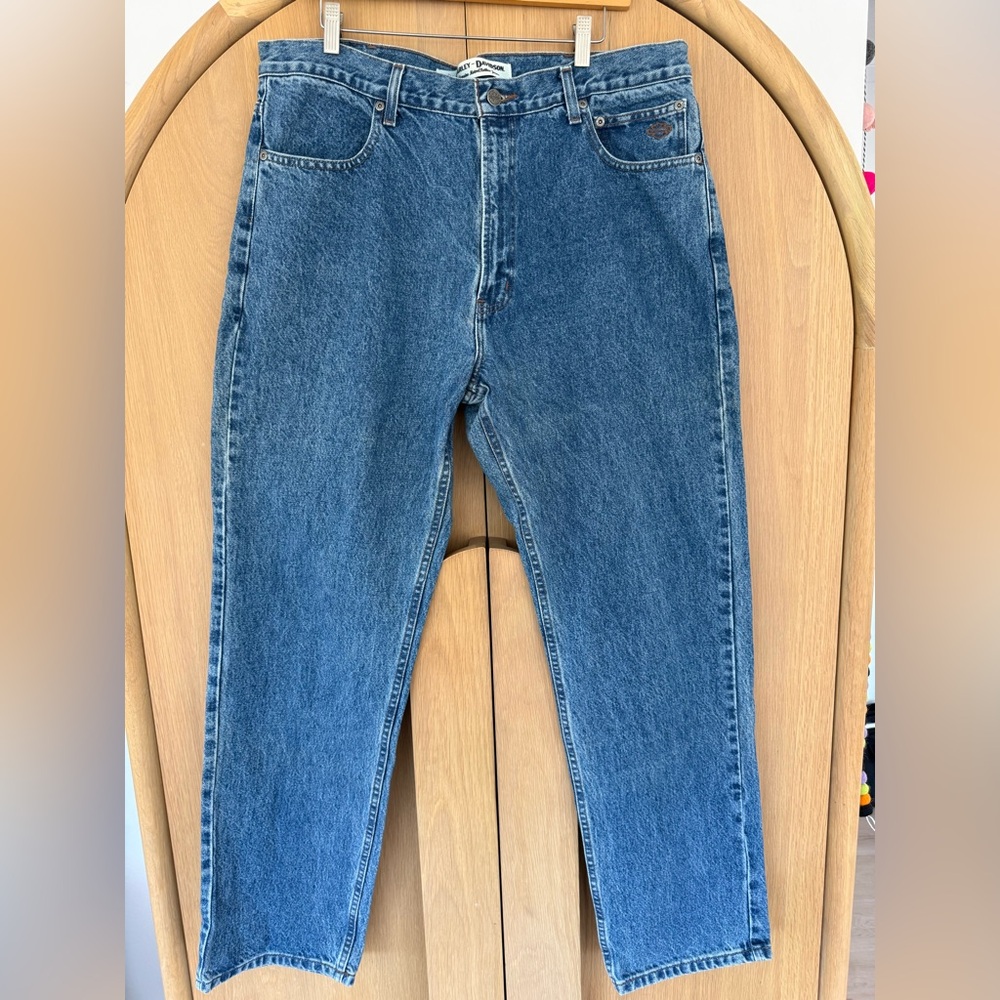 Harley-Davidson Men's ORIGINAL STRAIGHT JEAN - MEDIUM INDIGO STONE WASH 38 / 32